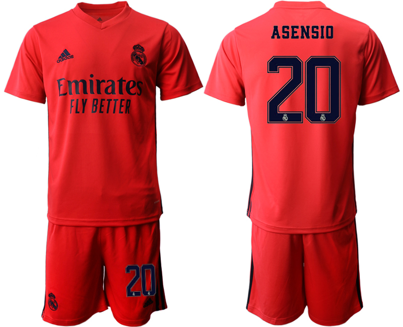 Men 2020-2021 club Real Madrid away #20 red Soccer Jerseys